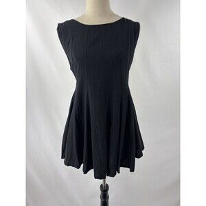 Mable Anthropologie Romper Black Small Sleeveless Low Scoop Back 100% Cotton